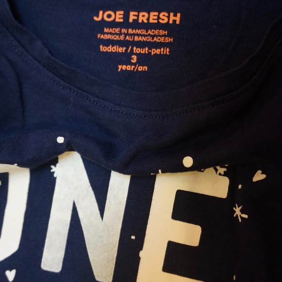 Girls Size 3 Joe Fresh Navy Long Sleeve Shirt - Picture 2 of 3